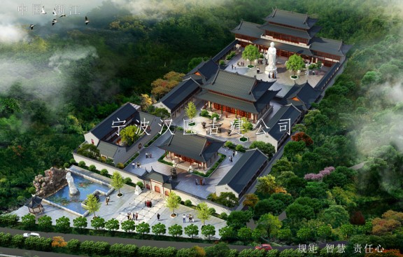 寺院古建规划设计-余姚药师禅寺