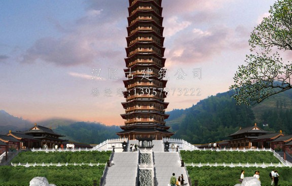 广东台山北峰寺万佛宝塔建筑方案设计