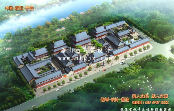 浙江慈溪宝林禅寺总体建筑效果图设计