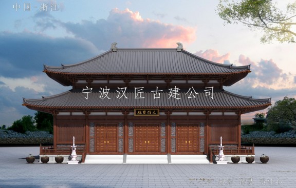 仿唐风格大雄宝殿图纸设计及工程施工