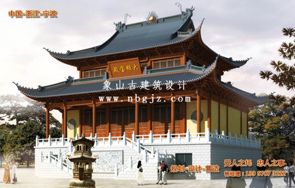 宁波长寿寺大雄宝殿施工图纸设计