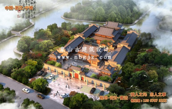 寺庙重建规划设计方案-宁波天福寺