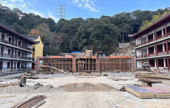 湖北道教建筑鸟瞰效果图，鄂州设计与施工企业专业呈现