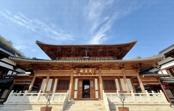 台州古建筑设计工作室，提供台州寺院整体鸟瞰效果图服务