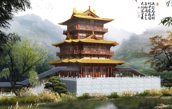 承接道观从平面图到施工的全过程，含预算方案