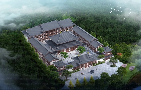 提供道观布局与平面图，一站式完成施工图深化及预算