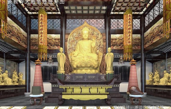 完成道观施工图，并出具道教建筑设计效果图预算