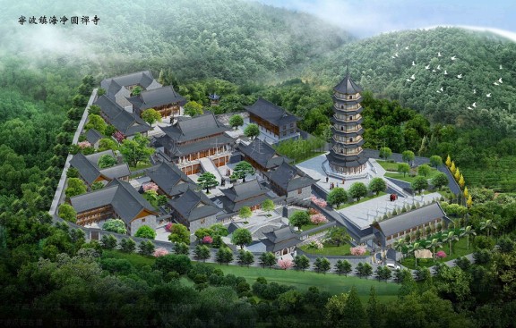 陕西道观整体效果图制作，宝鸡设计与施工团队匠心出品