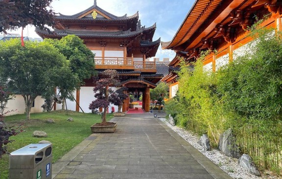 浙江道教建筑鸟瞰效果图，奉化设计与施工企业专业呈现