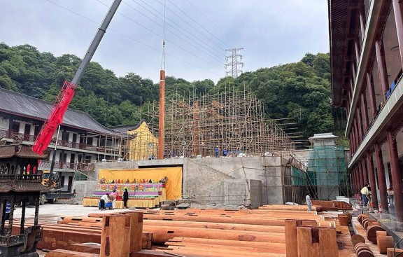 海南道观整体布局施工图纸，海口设计与施工团队精准绘制