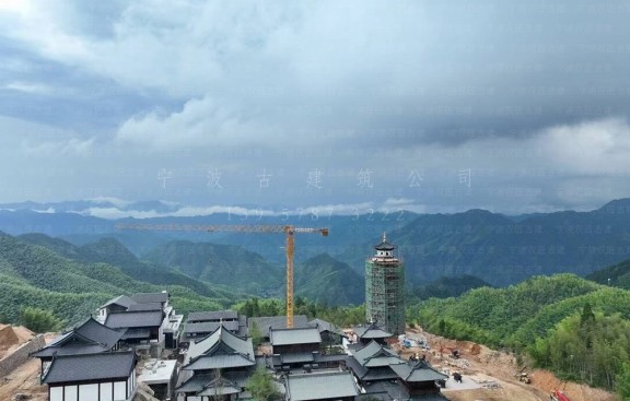玉环古建设计事务所，承揽玉环仿古寺庙鸟瞰效果图设计与施工图出图