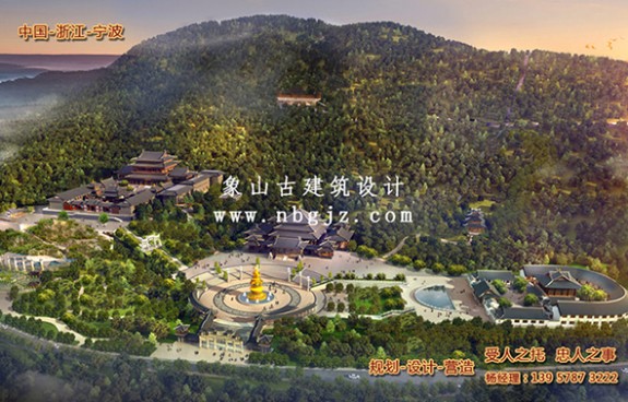 寺庙设计效果图到实景，古建公司施工实力见证