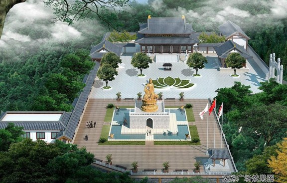 浙江宁波古建专家设计团队，承揽浙江宁波寺庙建筑鸟瞰效果图制作与施工图设计
