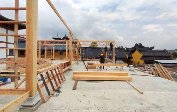 大型寺庙规划设计图纸，鸟瞰图案例效果图分享