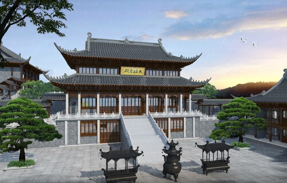 上海古建设计事务所，提供上海寺院装修装饰设计方案与施工图绘制