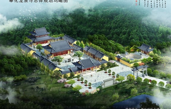 广西道观整体布局施工图纸，崇左设计与施工团队精准绘制