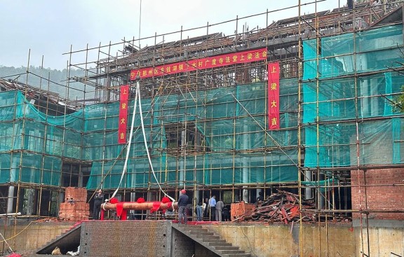 寺庙整体规划设计效果图，鸟瞰效果图及平面布局