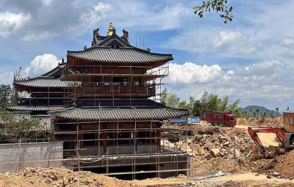 浙江道观建筑群整体布局施工图，金华设计与施工队伍精准绘制