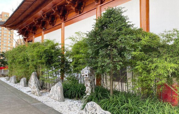 承接寺庙改建项目，含鸟瞰图、施工图，改建寺院建筑形态