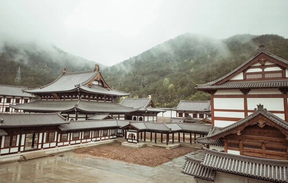 古建筑公司完成大型道观鸟瞰图，并总包小型项目施工图及预算