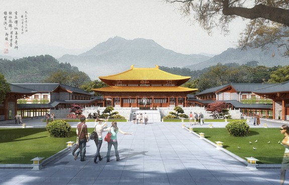 承接泰顺寺庙园林施工图设计与效果图制作