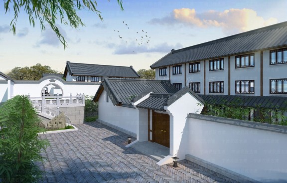 出具宫观鸟瞰图，同时完成道教建筑设计布局施工