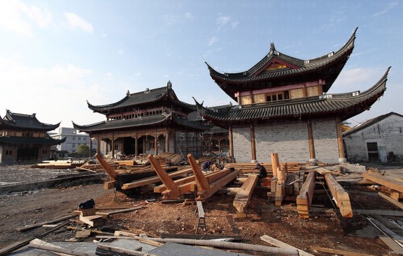 四川道教建筑群鸟瞰图施工图设计，内江设计与施工团队专业高效