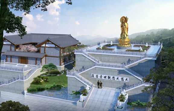 黄岩古建设计团队，承接黄岩仿古寺庙鸟瞰图制作与施工图绘制