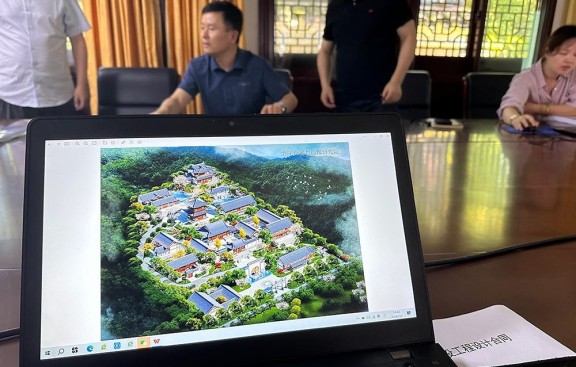 古建筑公司完成小型道观鸟瞰图，并制作大型项目施工及报价