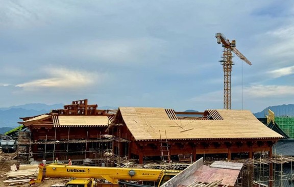 宫观焕新施工图，并出具鸟瞰图预算，焕新道教建筑形象