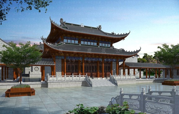 云南道观建筑装修装饰案例，丽江设计与施工队伍精心呈现