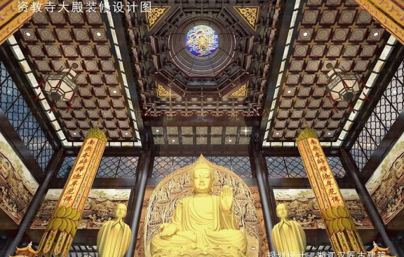 重庆道观建筑效果图施工图一体化，重庆设计与施工单位协同作业