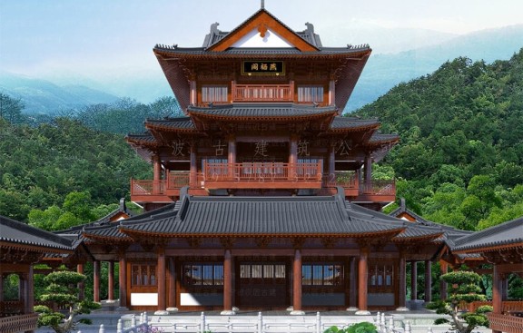 宁波古建筑设计公司，承揽宁波仿古寺庙整体布局设计