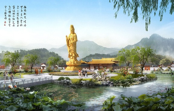 承接余姚寺庙园林施工图设计与效果图制作