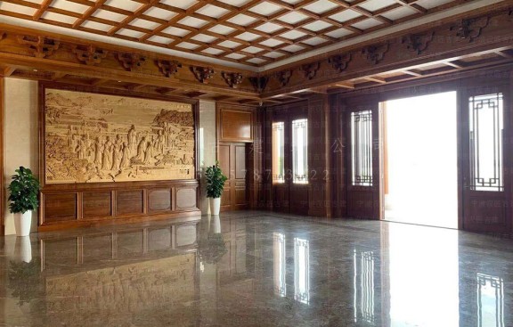 承接寺院扩建项目，含平面图、鸟瞰图，扩建寺院建筑规模