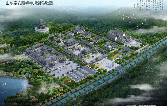 福建道观建筑效果图设计，设计与施工单位专业呈现