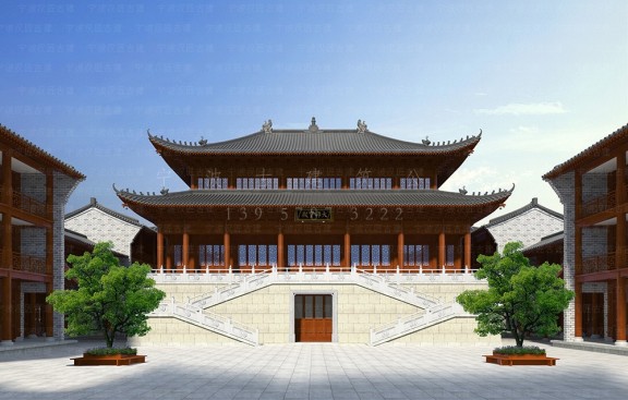 寺庙规划设计效果平面图，道观图纸参考案例大全